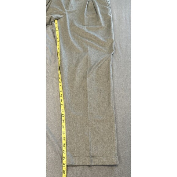 BACHRACH Men's 33 X 32 GRAY Micro Polyester Pleated Front Cuffed Dress Pants - Picture 6 of 8